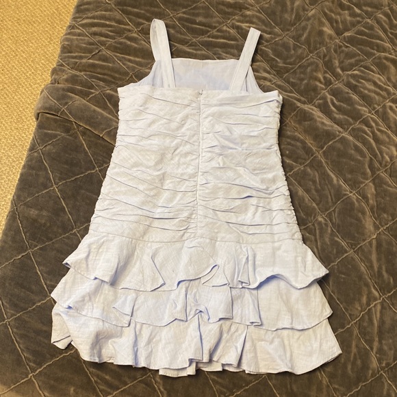 Bardot Girl's Ruched Mini Dress, Cornflower blue size 14 - Picture 3 of 8